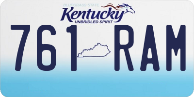 KY license plate 761RAM