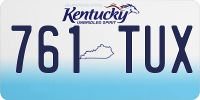 KY license plate 761TUX