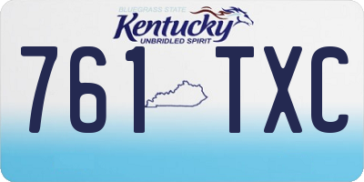 KY license plate 761TXC