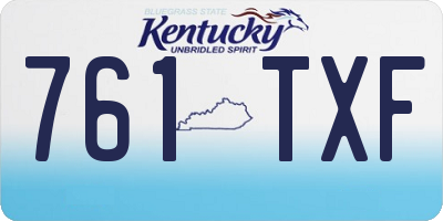 KY license plate 761TXF