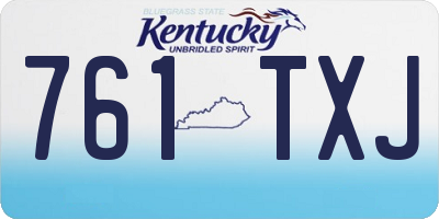 KY license plate 761TXJ