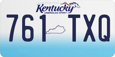 KY license plate 761TXQ