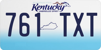 KY license plate 761TXT