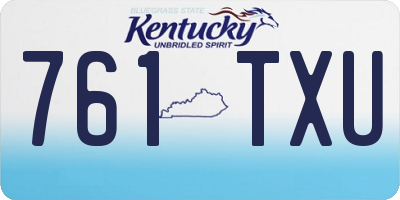 KY license plate 761TXU