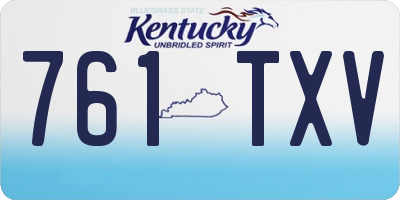 KY license plate 761TXV