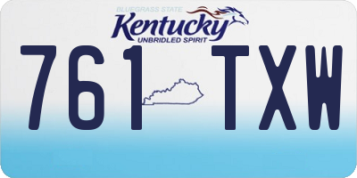 KY license plate 761TXW