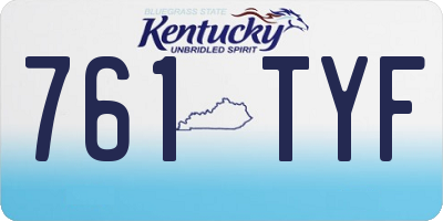 KY license plate 761TYF