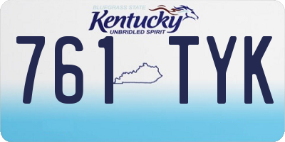 KY license plate 761TYK