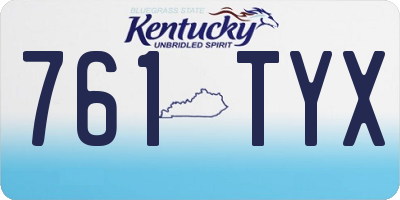 KY license plate 761TYX