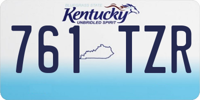 KY license plate 761TZR