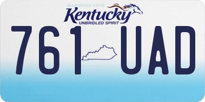 KY license plate 761UAD