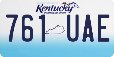 KY license plate 761UAE