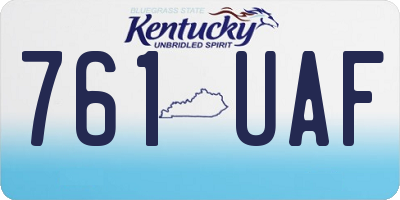 KY license plate 761UAF
