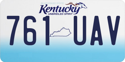 KY license plate 761UAV