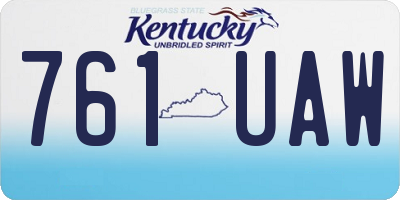 KY license plate 761UAW