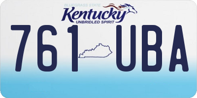 KY license plate 761UBA