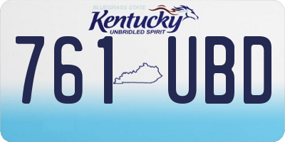 KY license plate 761UBD