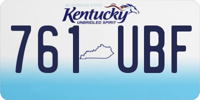 KY license plate 761UBF