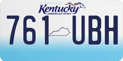 KY license plate 761UBH