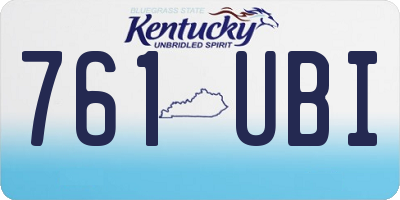 KY license plate 761UBI