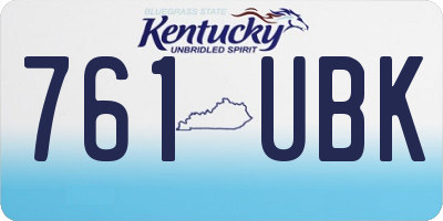 KY license plate 761UBK