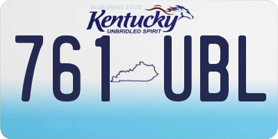 KY license plate 761UBL