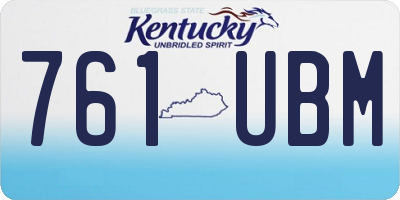 KY license plate 761UBM