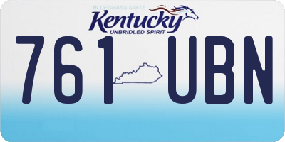 KY license plate 761UBN