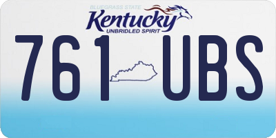KY license plate 761UBS