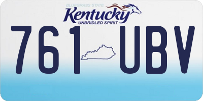 KY license plate 761UBV