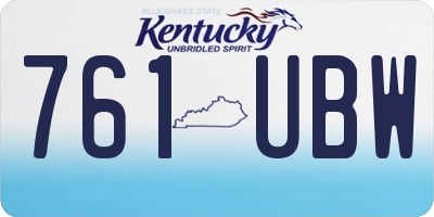 KY license plate 761UBW