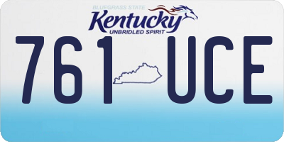 KY license plate 761UCE