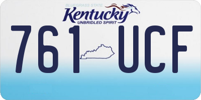 KY license plate 761UCF