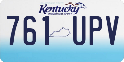KY license plate 761UPV