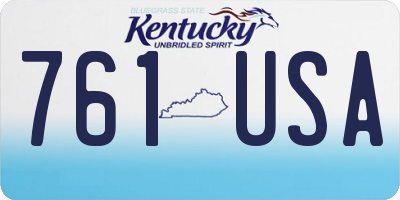 KY license plate 761USA