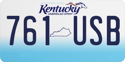 KY license plate 761USB