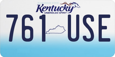 KY license plate 761USE