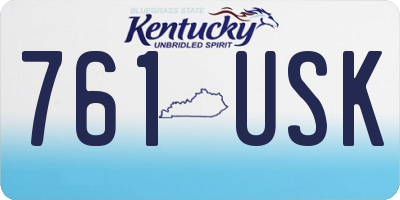 KY license plate 761USK