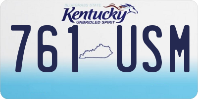 KY license plate 761USM