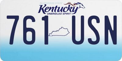 KY license plate 761USN
