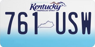 KY license plate 761USW