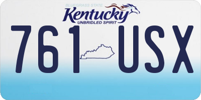 KY license plate 761USX
