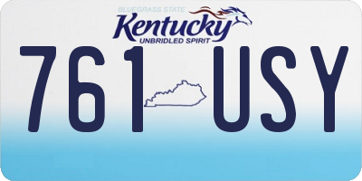 KY license plate 761USY