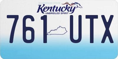 KY license plate 761UTX
