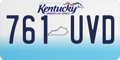 KY license plate 761UVD