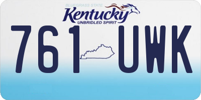 KY license plate 761UWK