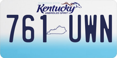 KY license plate 761UWN