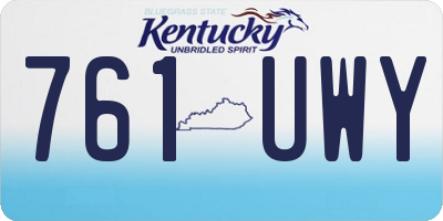 KY license plate 761UWY
