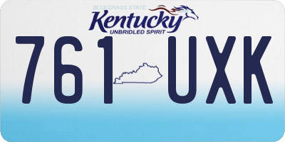 KY license plate 761UXK