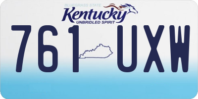KY license plate 761UXW